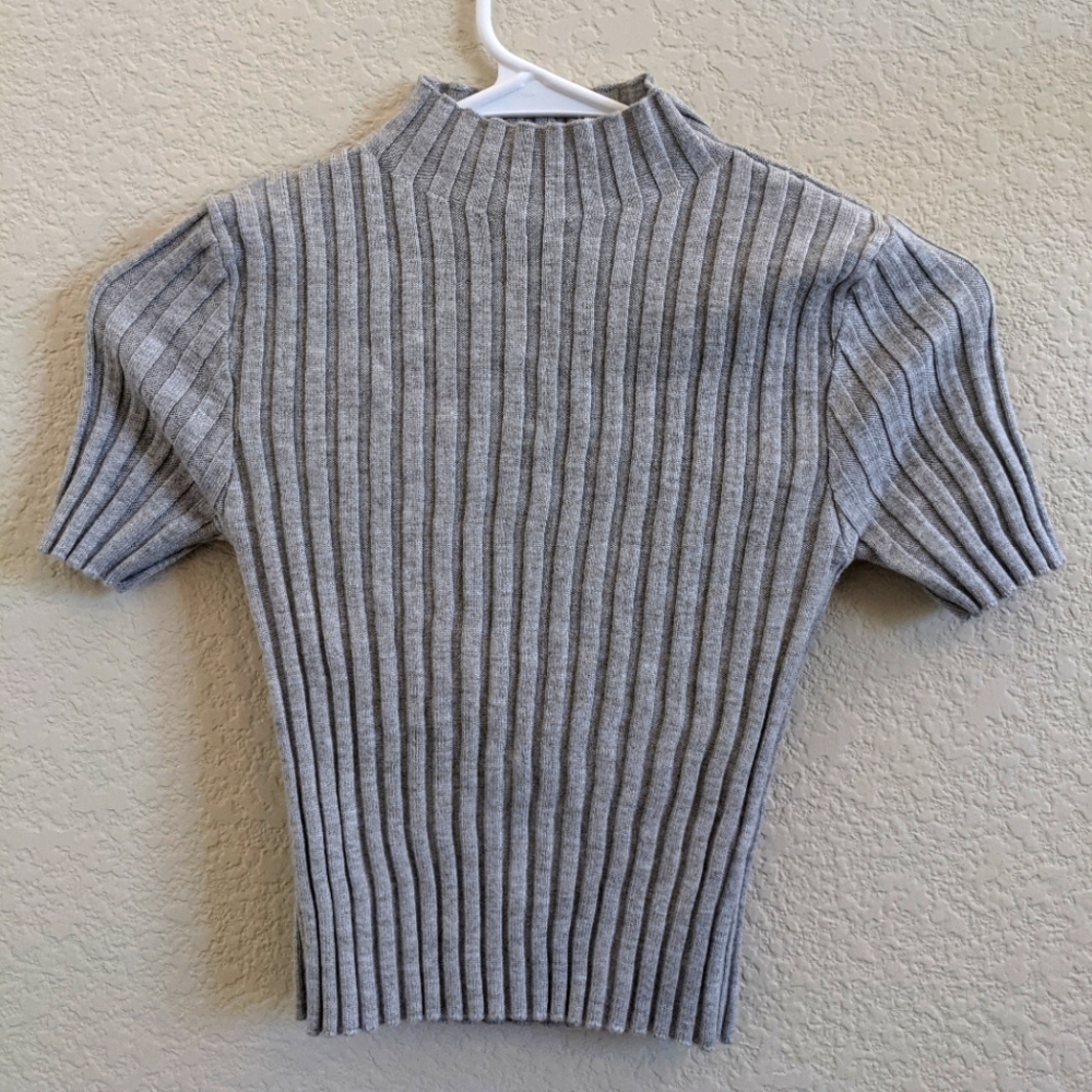 Grey Turtle neck crop top